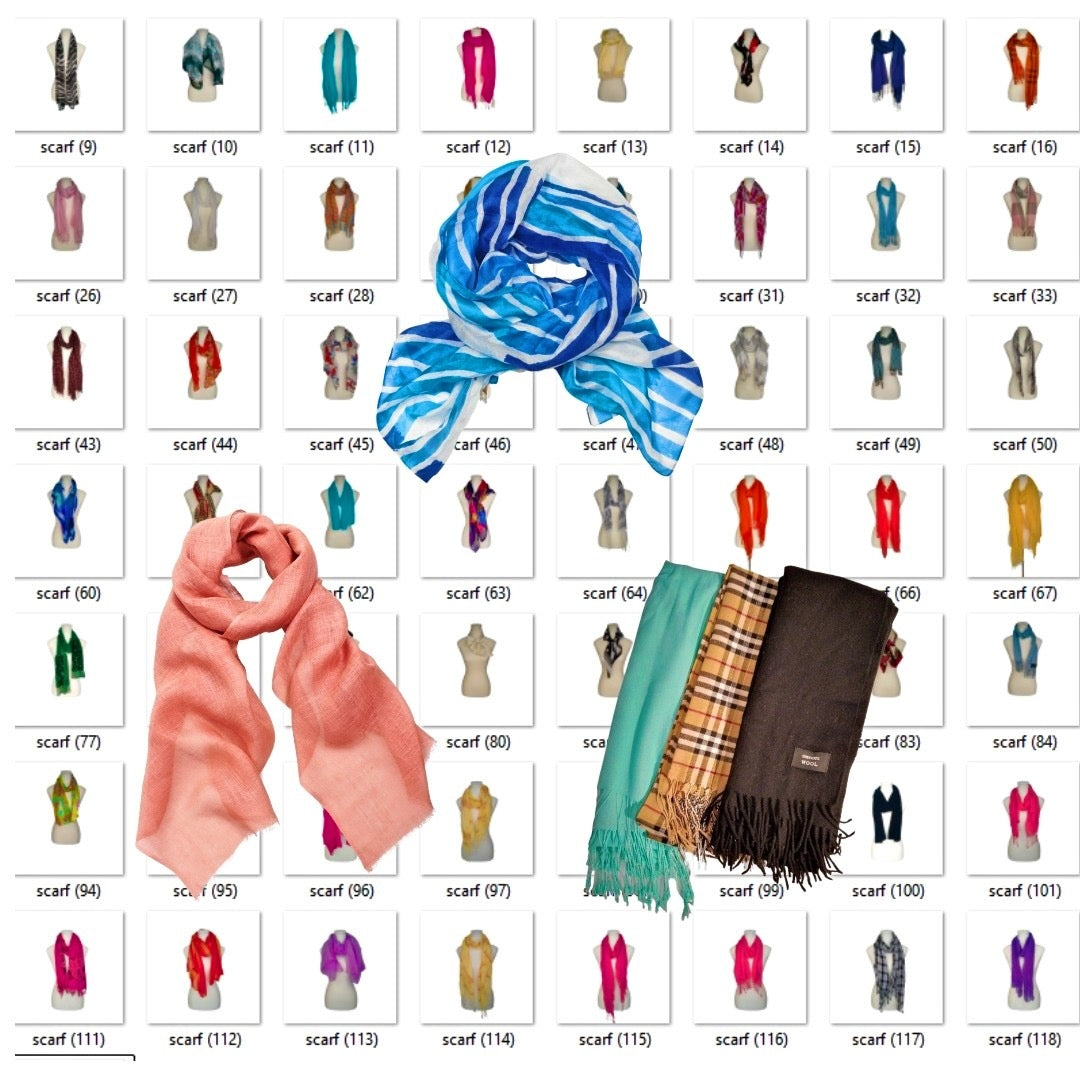 Bulk Buy Scarves. Beautiful Mix of Styles and Colours