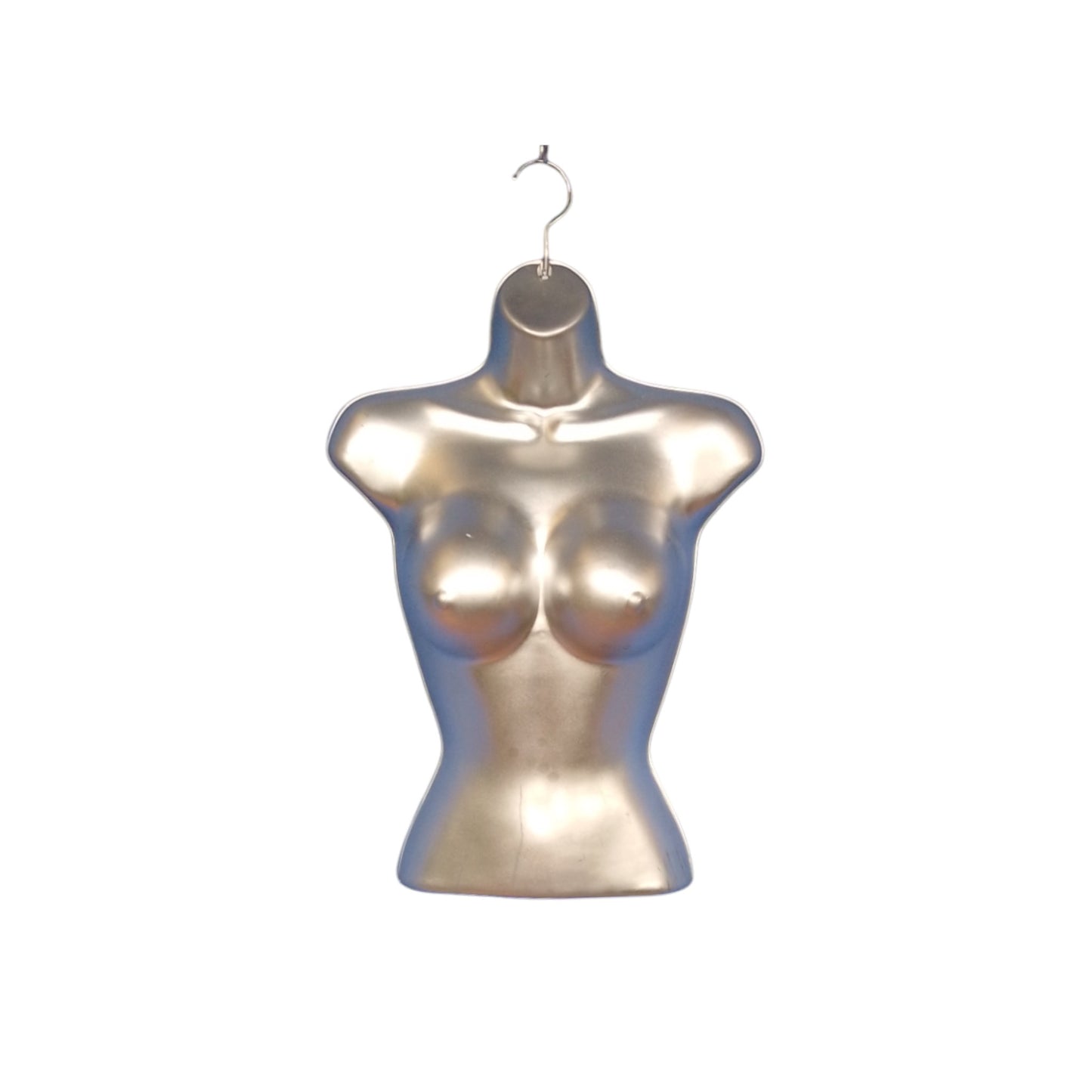 Mannequin. Full Bust Round Mannequin Female Form Torso Silver Skin Tone