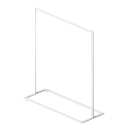 Clothes Rack. Square Style, White Brushed Steel Designer Rack. Commercial Quality