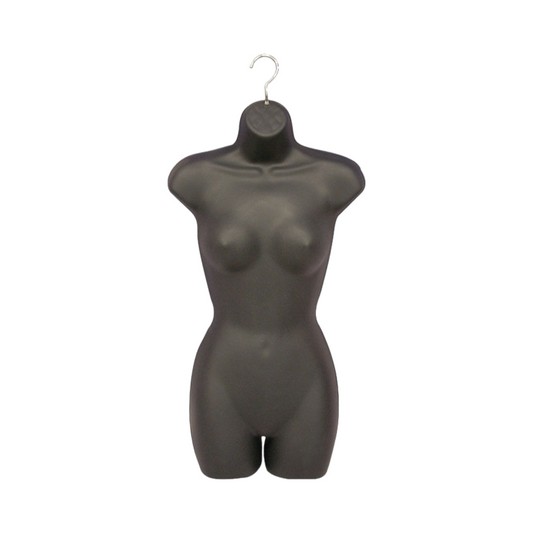 Half Mannequin. Black Round Mannequin Female Form