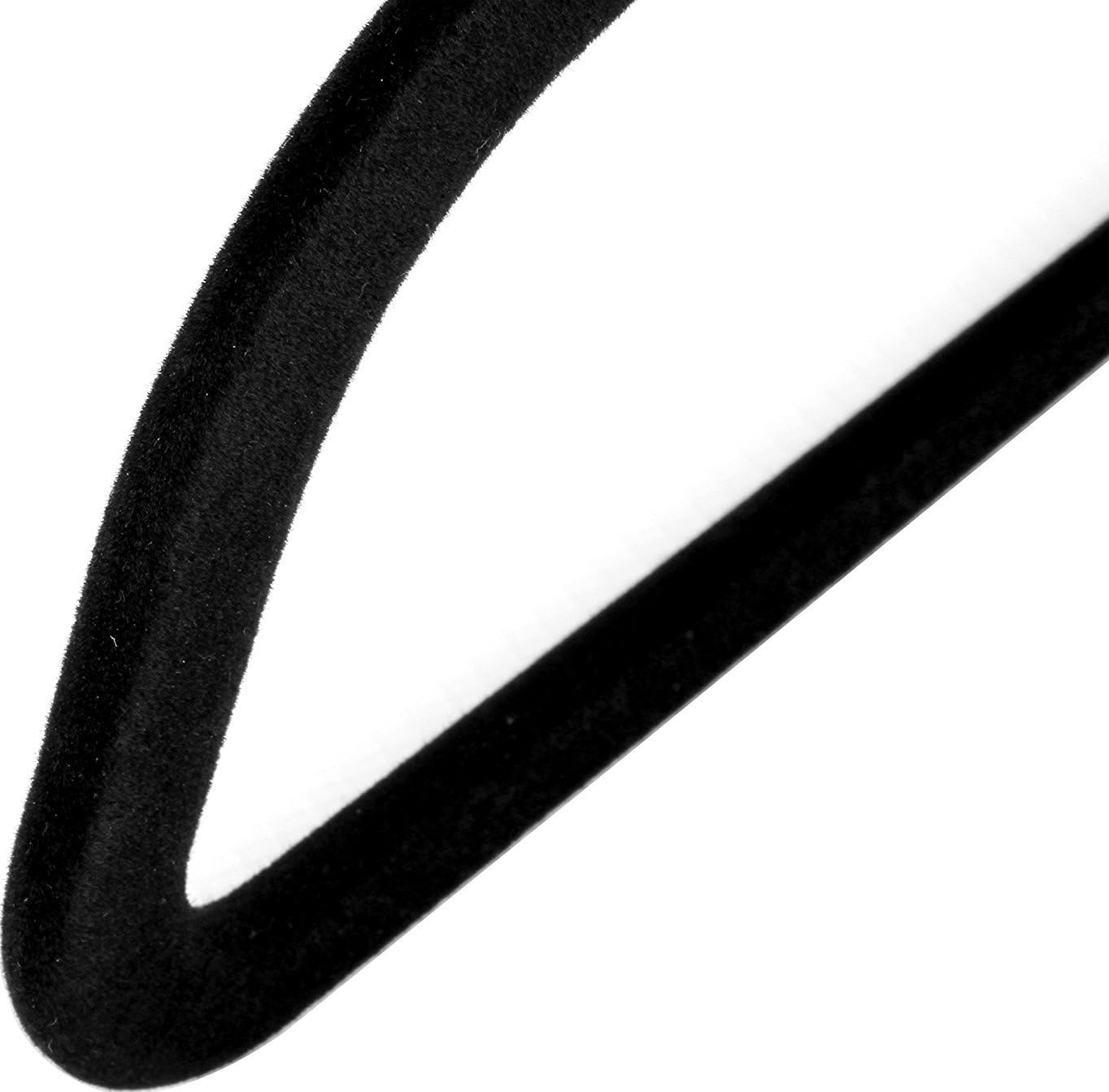 Black Velvet Full Hanger With Silver Hook. Slip Resistant, With and Without Notches